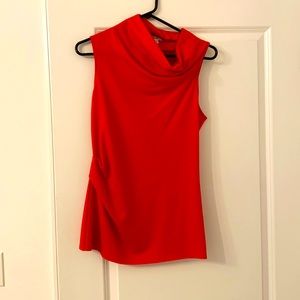 HELMUT LANG Red Orange Wool Sleeveless Top